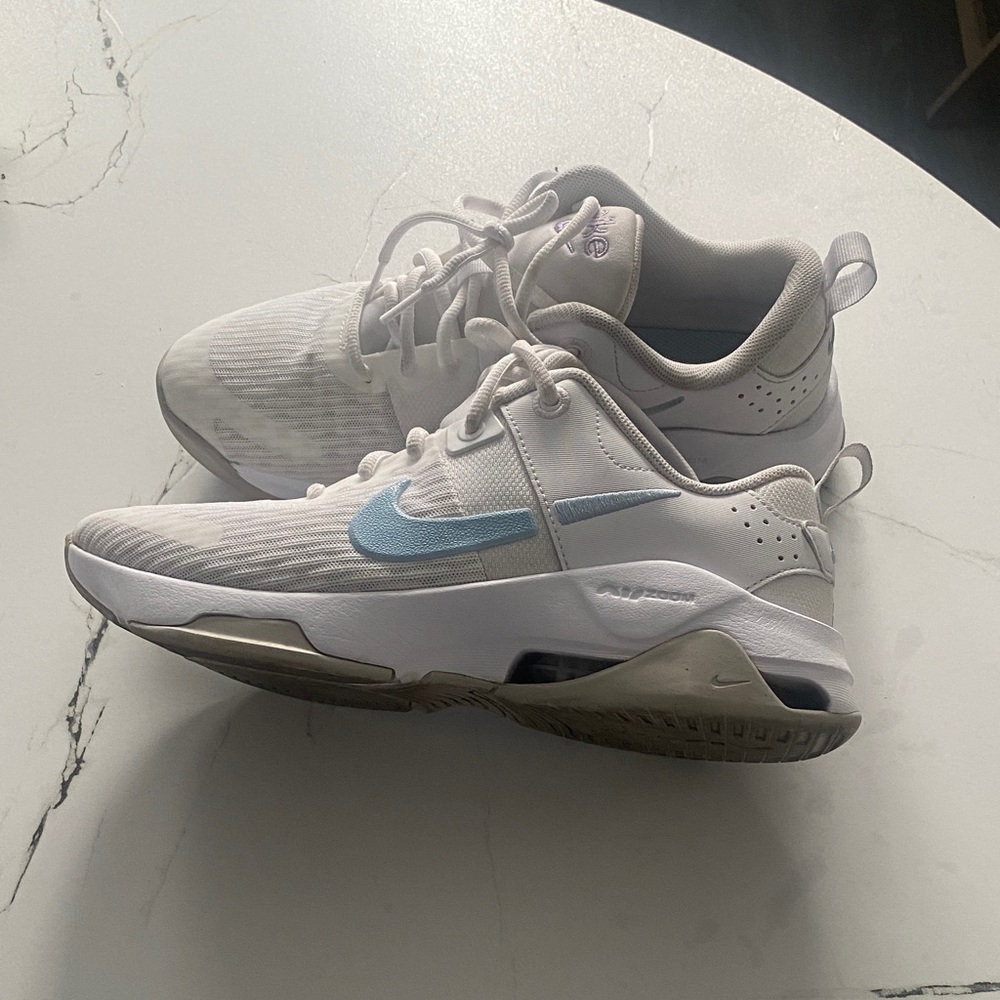 Nike White and Light Blue Athletic Shoes - Picture 2 of 2